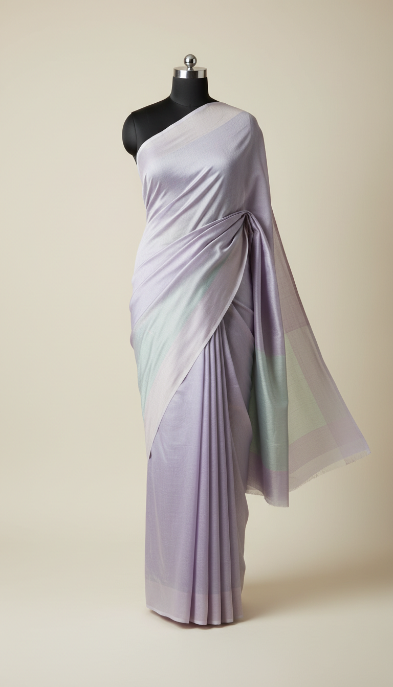 Lavender Veil silk blend saree