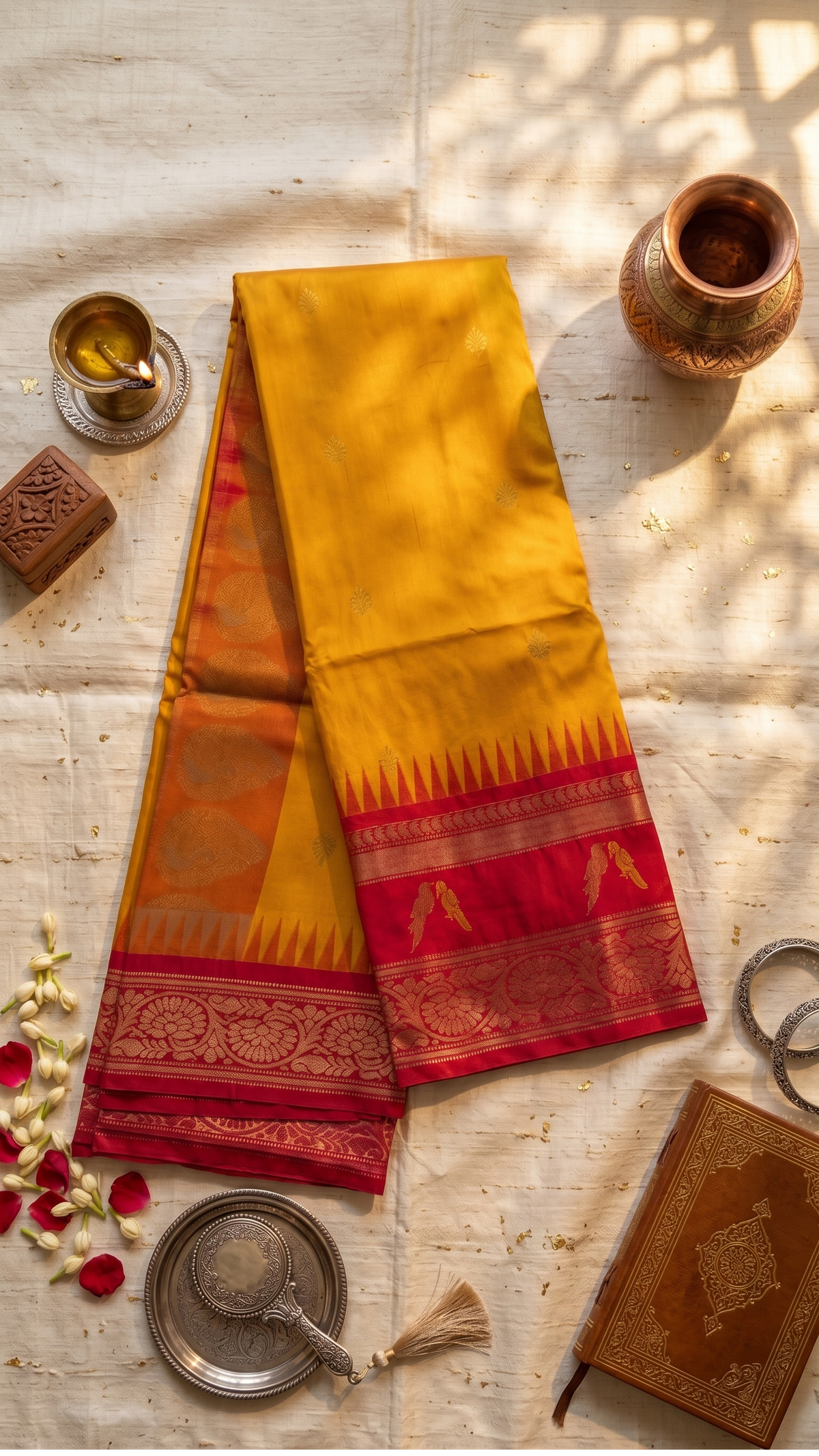 Traditional Semi Gadwal Saree