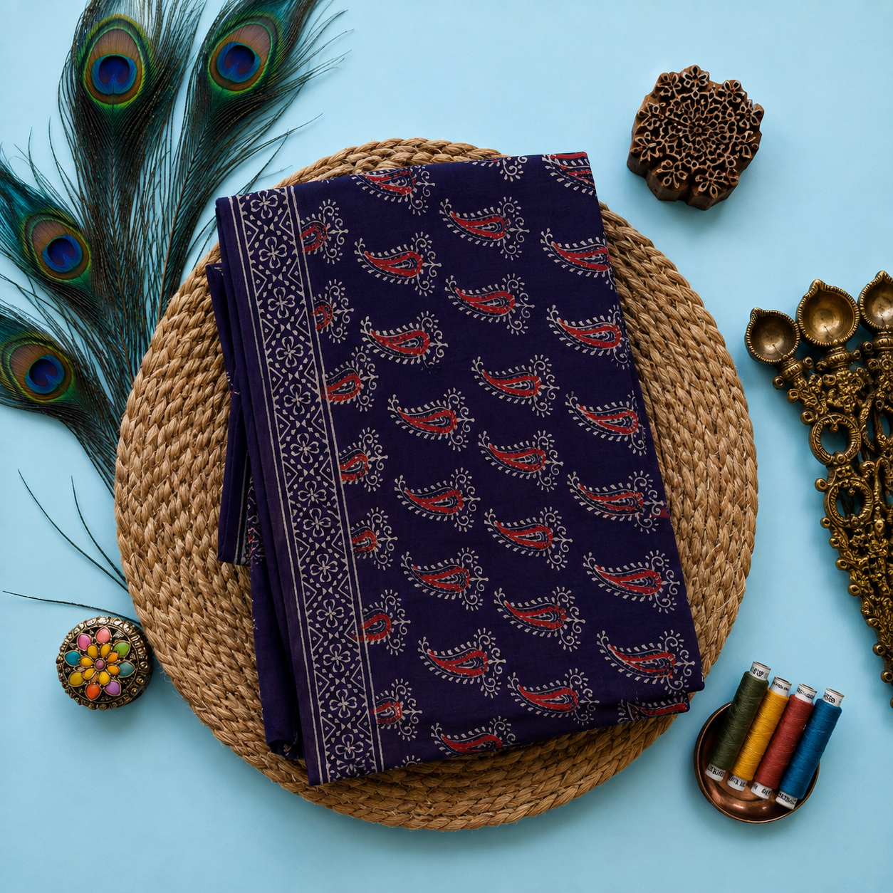 Premium Mul Cotton Hand Block Bagru Print
