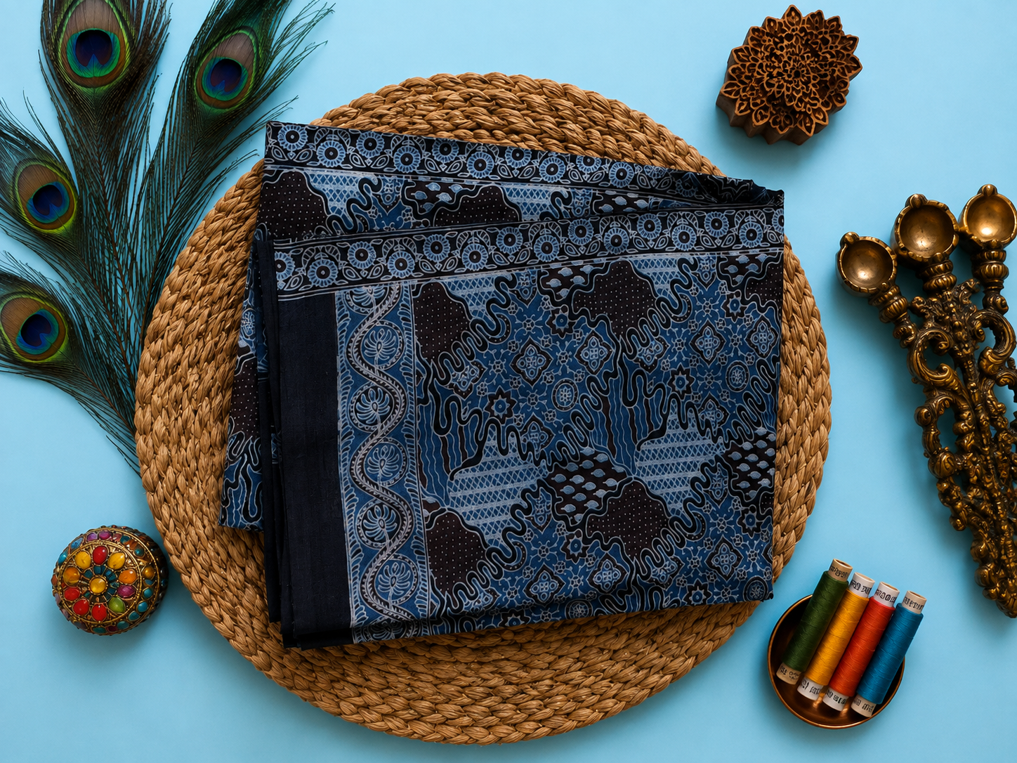 Premium Mul Cotton Hand Block Bagru Print