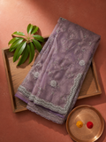 Smoky Mauve Organza Saree
