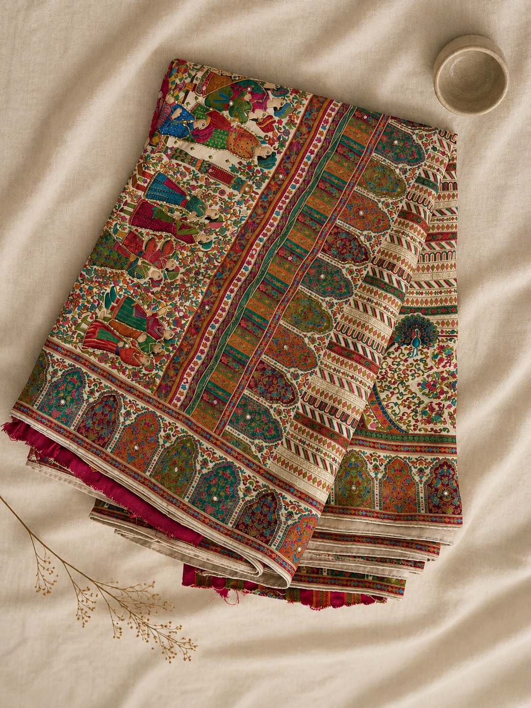 Multi-Colored Heritage Motif Saree