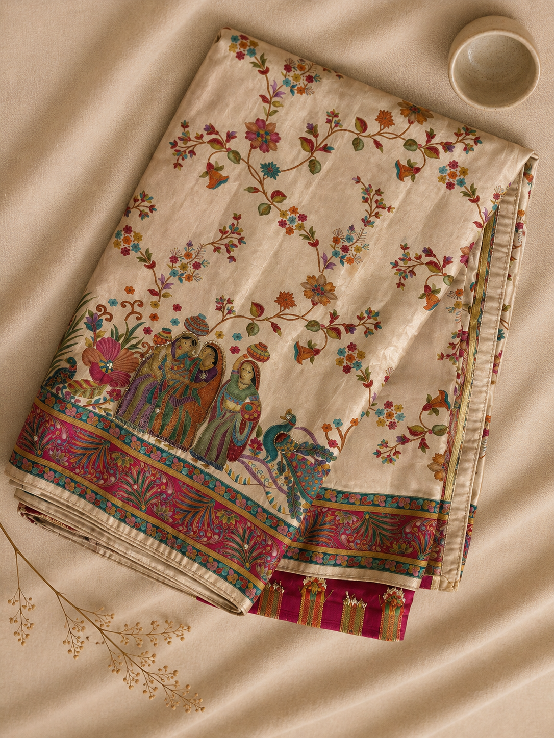 Multi-Colored Heritage Motif Saree