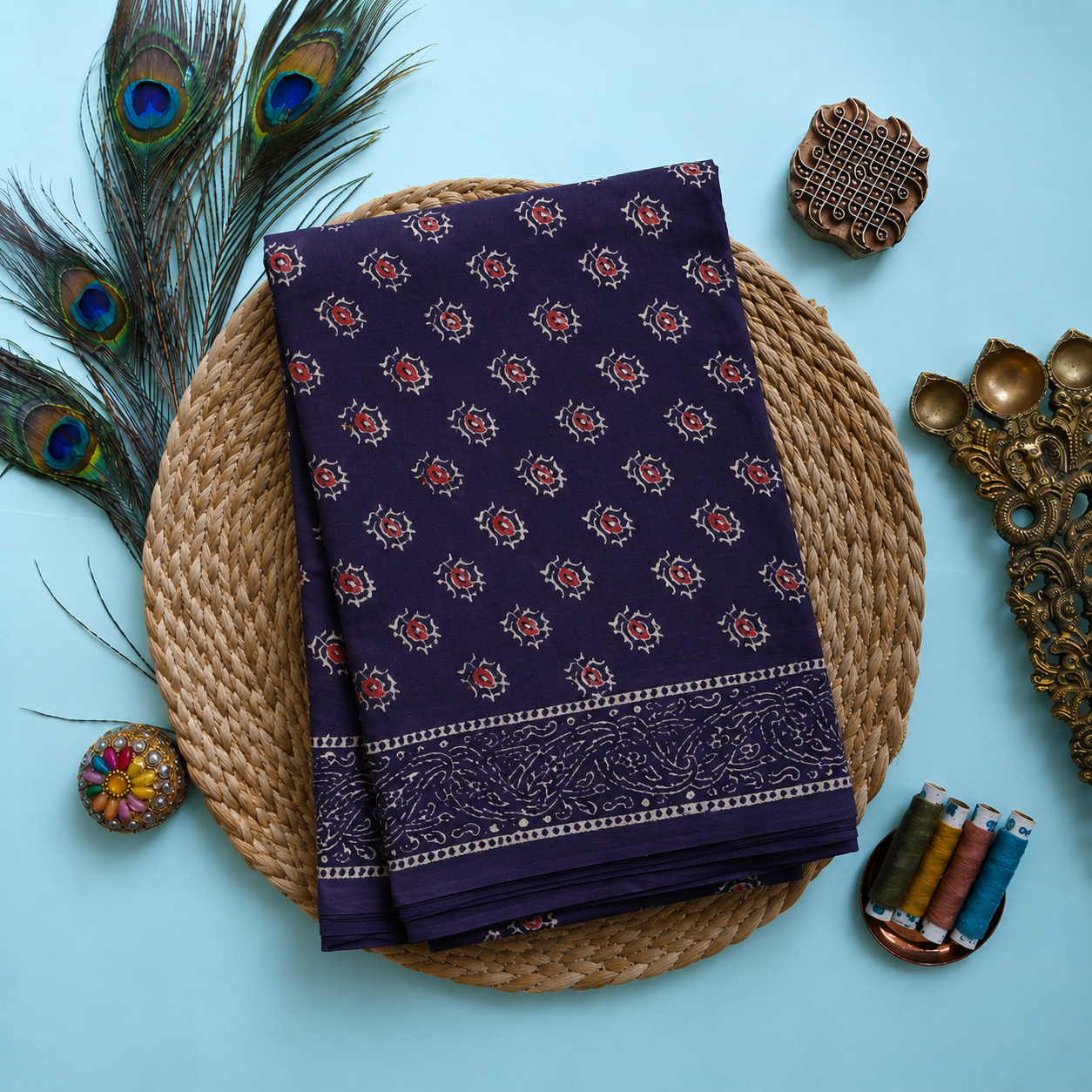 Premium Mul Cotton Hand Block Bagru Print