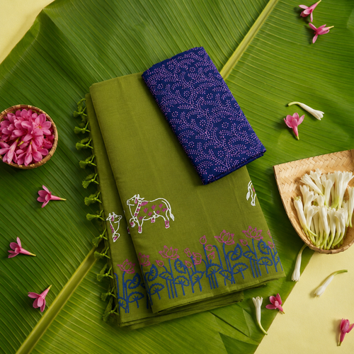 Cotton Saree Block Print