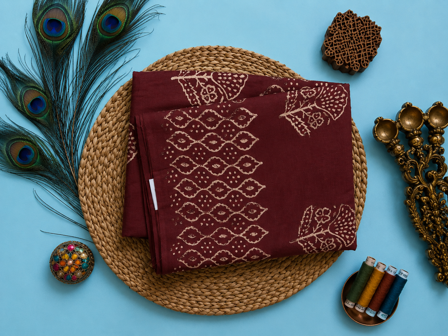 Premium Mul Cotton Hand Block Bagru Print